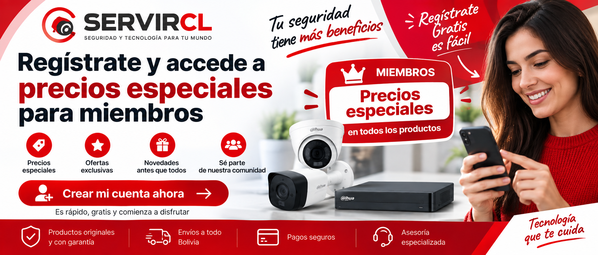 Registrate gratis y accedé a precios especiales para miembros SERVIRCL