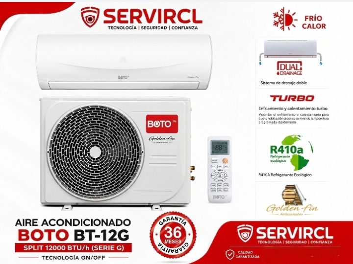 ❄️ Aire Acondicionado BOTO BT-12G – 12.000 BTU/h