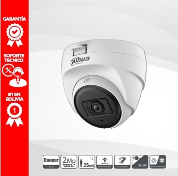 Cámara Domo Dahua Cooper 2MP Full HD con Audio – DH-HAC-T1A21N-U-A
