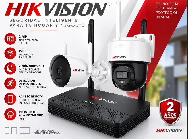 Kit de Cámaras WiFi AcuSense Lite – Bala 2MP + PT 2MP + NVS