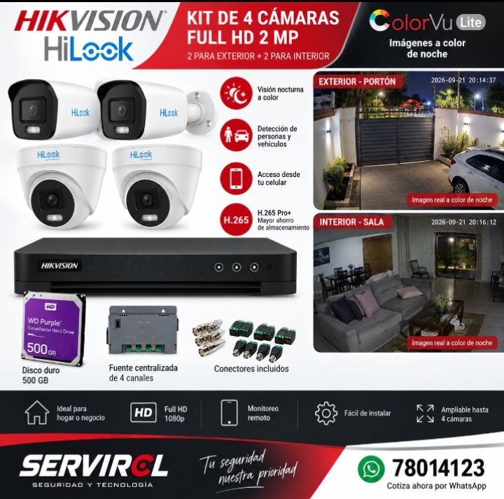 Kit de 4 cámaras + instalación