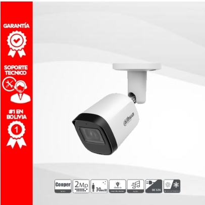 Cámara Bala Dahua Cooper 2MP Full HD con Audio – DH-HAC-B2A21N-U-A